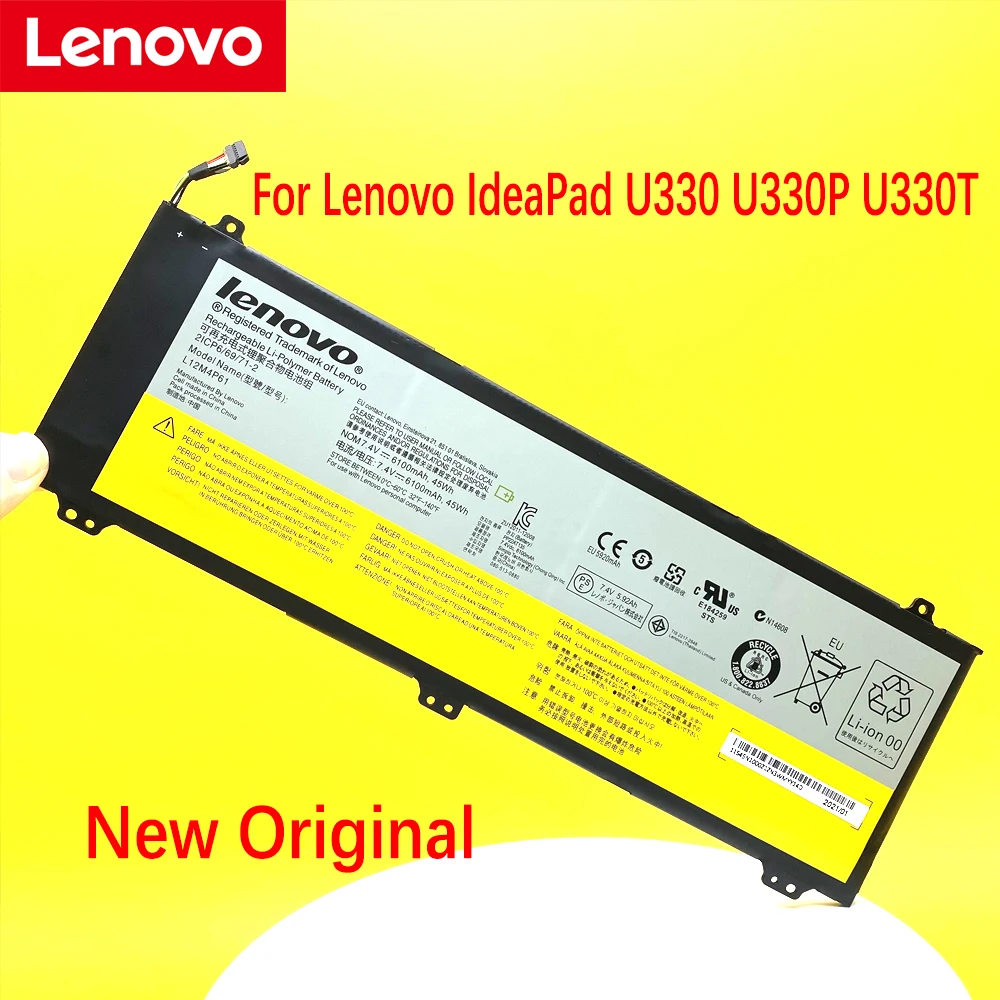 

2022 New Original Lenovo IdeaPad U330 U330p U330t 7.4V 45Wh Original L12M4P61 6100mAh Laptop battery
