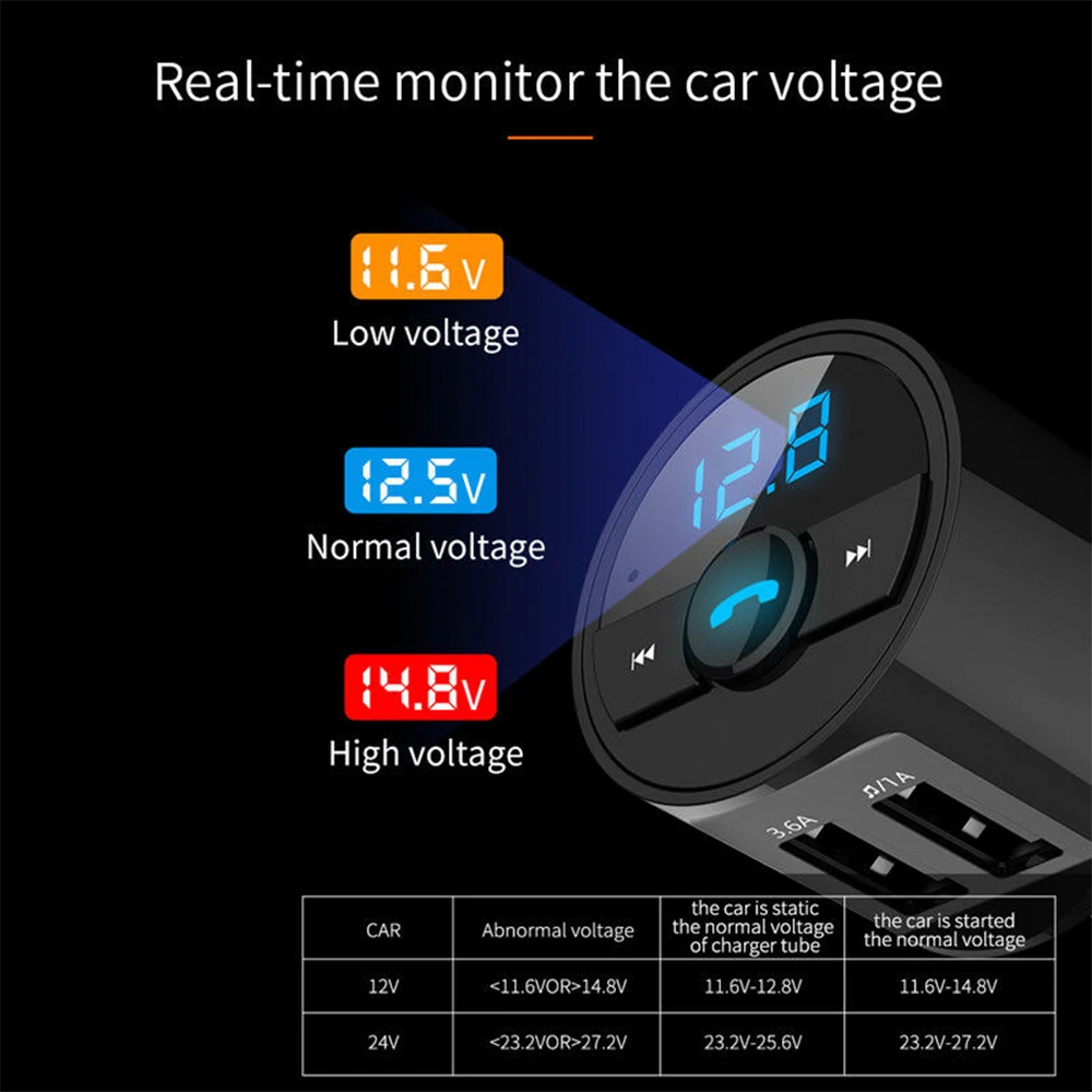 AOSHIKE A2DP Автомобильный MP3-плеер сигарета Bluetooth приемник fm-передатчик двойной USB 2 0