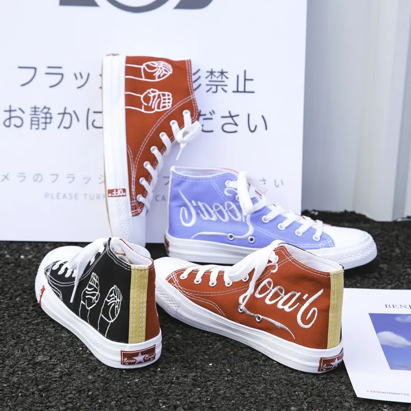 

Classic Sneakers 2020 Autumn Fashion Shoes High Top Canvas Shoes Men Sneakers Classic Canvas Shoes Flats Wome Vulcanized Female