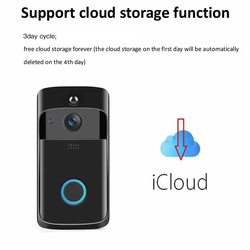 Wsdcam Smart Doorbell Camera Wifi Wireless Call Intercom Video-Eye for Apartments Door Bell Ring Phone Home Security Cameras |