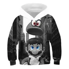 Детская толстовка с 3D капюшоном с Марио, одежда для мальчиков и девочек с мультяшным принтом, осенняя толстовка, модная толстовка с аниме,