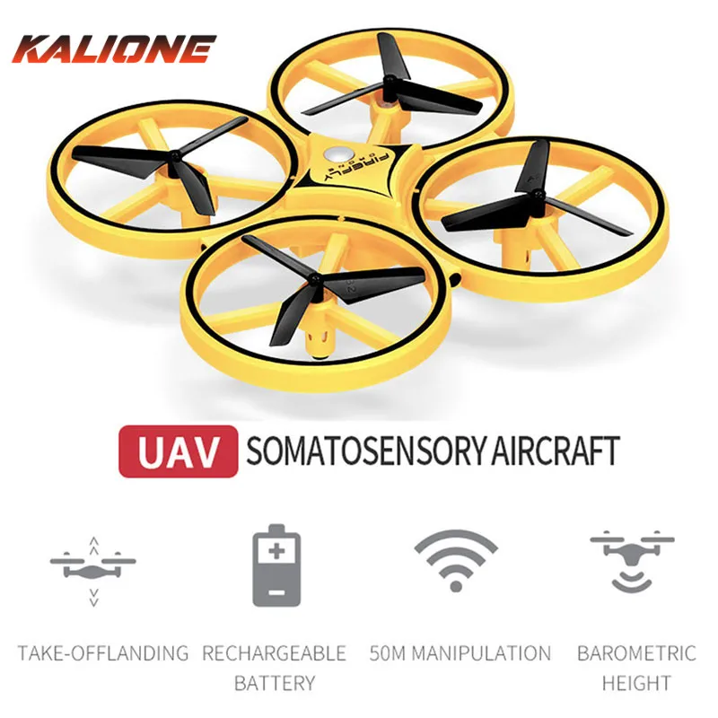 Мини-Квадрокоптер с дистанционным управлением индукционный Дрон умные часы