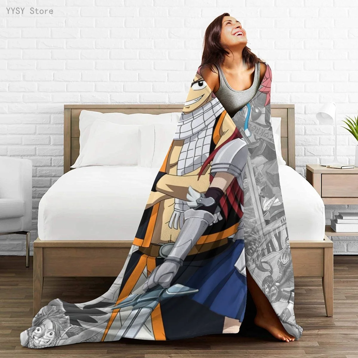 

Fairy Tail (6) Anime printed Ultra-Soft Micro Fleece Blanket flannel throw Sherpa bedspread bedding sofa