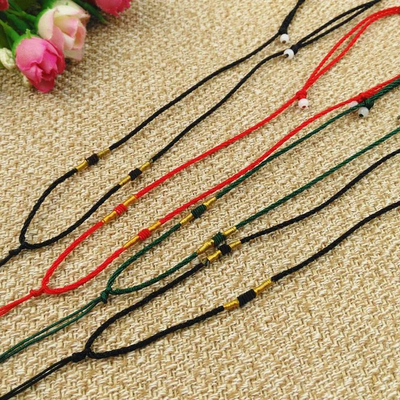 10 шт. ручное ожерелье с шелковой нитью шнур узлом для подвесок Золотая