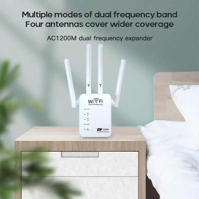 1200Mbps Dual Band 5G Wifi Wireless Repeater Powerful Router Extender Antenna Long Range Wlan WiFi Amplifier | Мобильные телефоны и