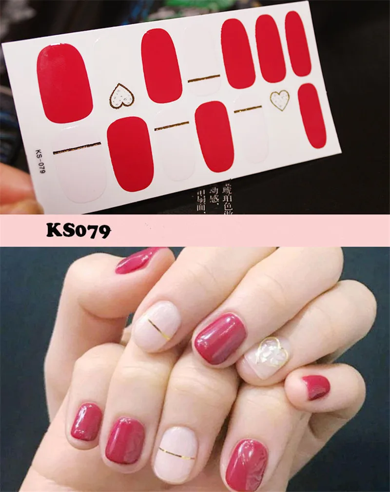 14 наконечников/набор полное покрытие наклейки для ногтей обертывания украшения