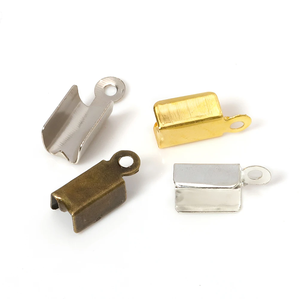 200 шт Металлические концевые заглушки для кожаного шнура