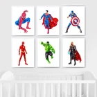 Картина на холсте с супергероями Marvel, Мстители, Человек-паук, плакаты и принты, настенные картины куадроса для детской комнаты, домашний декор