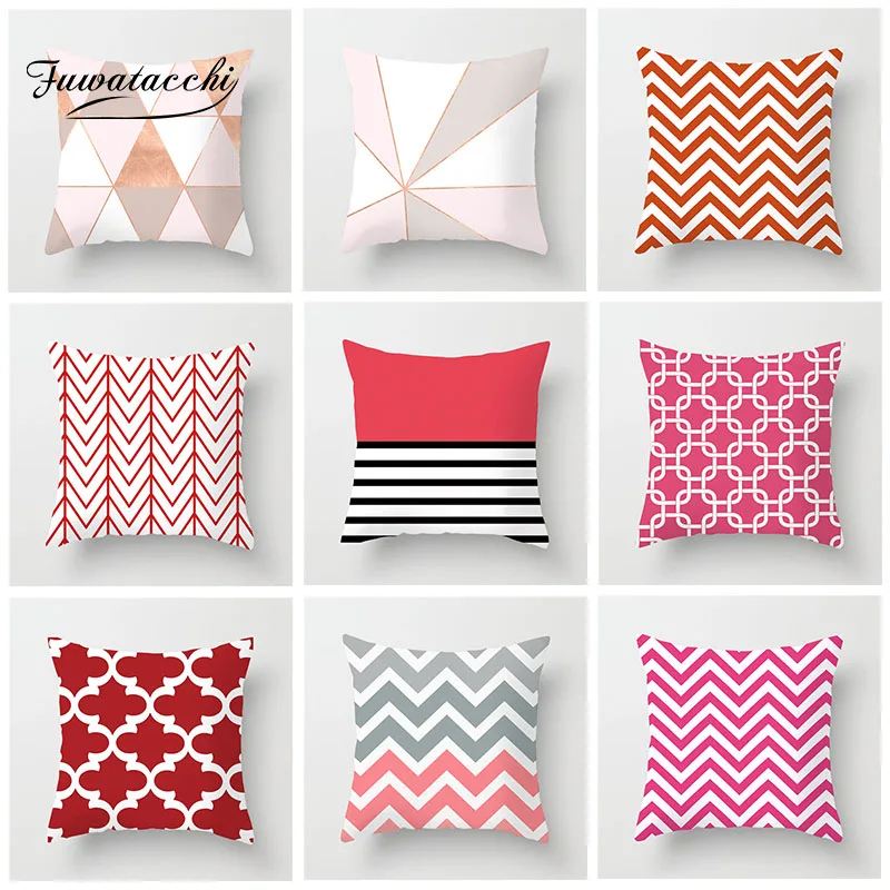 Fuwatacchi геометрический чехол для подушки розовая волнистая точка Подушка с