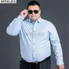 Рубашка мужская с длинным рукавом, Офисная формальная деловая с карманами, большие размеры 8XL 10XL 12XL, весна-осень