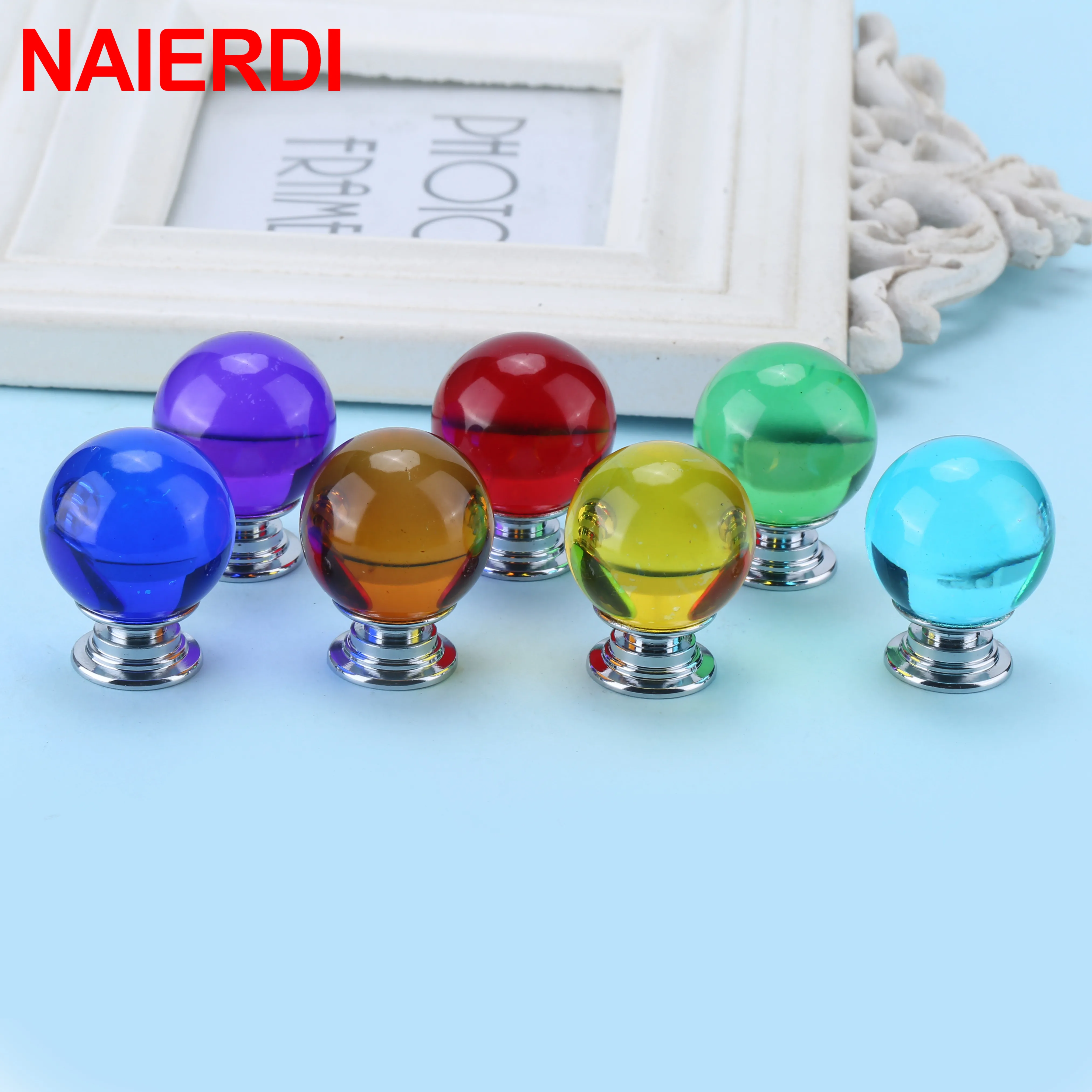 Мебельная ручка NAIERDI 30 мм хрустальный шар дверь кухонного шкафа ручки для