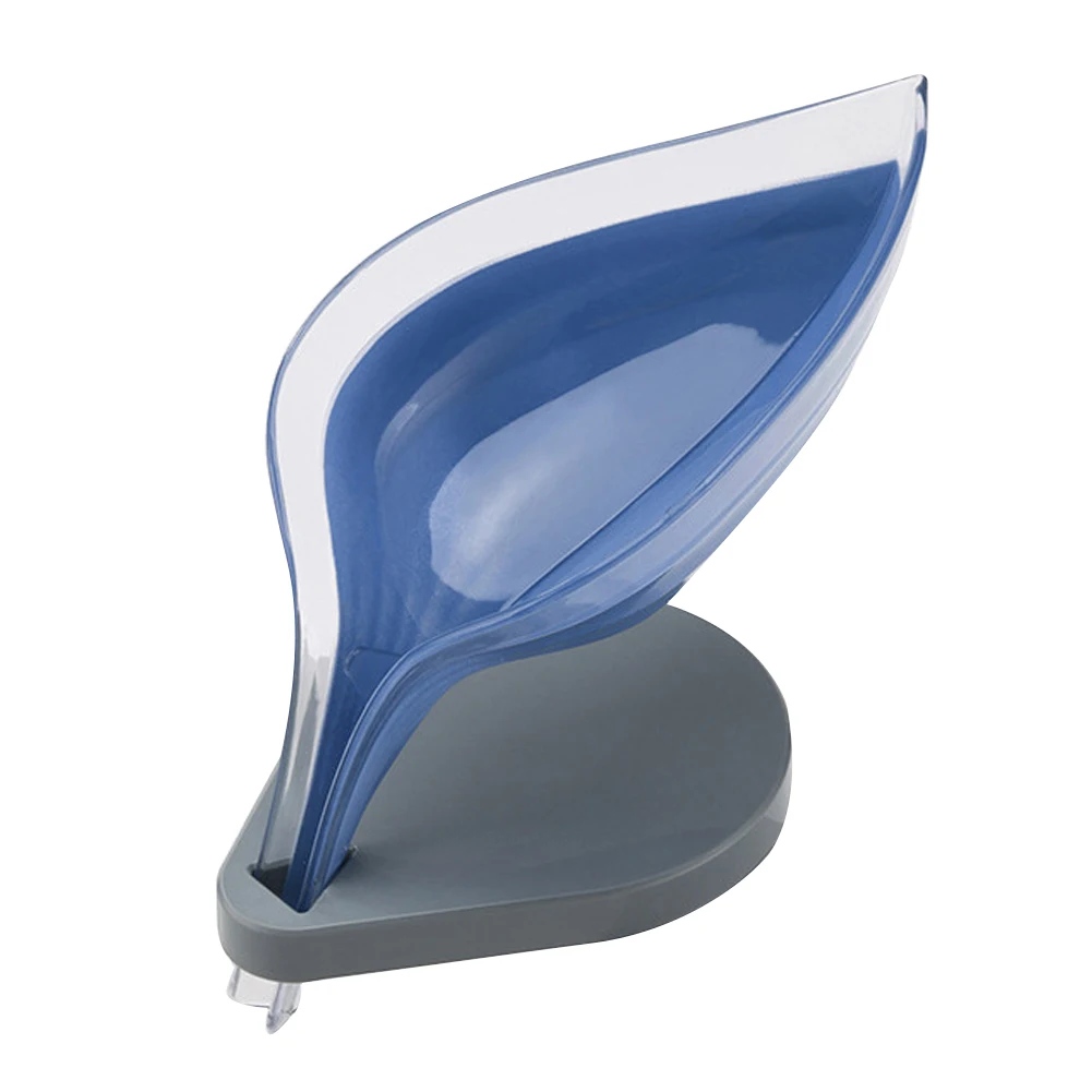 

Storage Holder Soap Dish Kitchen Cute No Drilling Draining ABS Anti Slip Home Leaf Shape Universal Bathroom Decor With Sucker