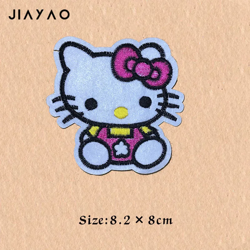 Вышитая нашивка мультяшный Кот наклейки для детей швейная одежда | Дом и сад