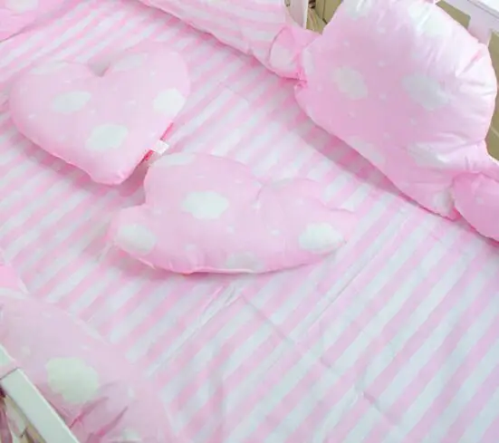 Sheet pink 4 шт. бампер для детской кровати в кроватку бампер для детской кроватки бампер для новорожденных Комплект постельного белья для малышей украшение комнаты - Цвет: Sheet pink