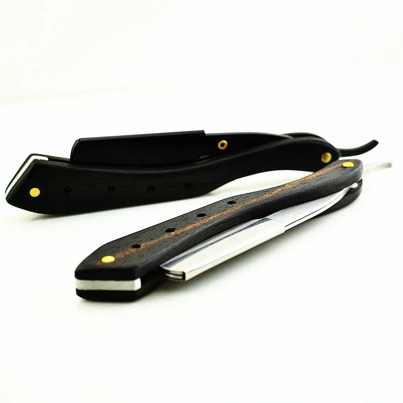 

Shaving Razors Pro Barber Shaver Eyebrow Razor men's Replaceable Blade Razor Hair Knife Wood Handle With 10pcs Blade G1124