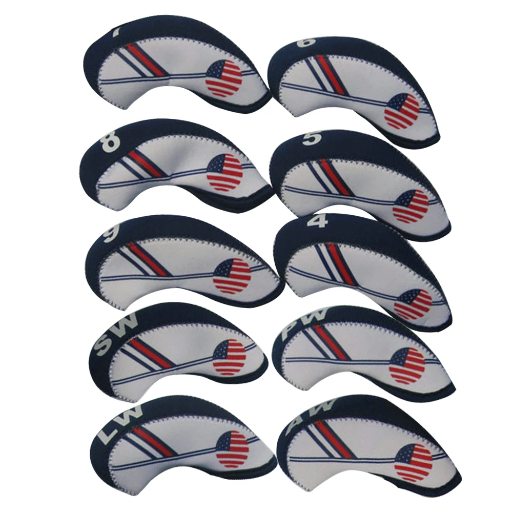 

10pcs/Set Golf Club Iron Head Covers Wedges Putter Protective Case Bag Kit Golf Club Iron Head Covers Wedges Putter Protective
