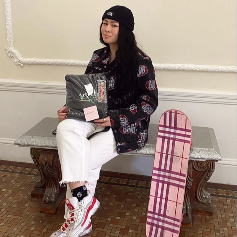 Grunge Skateboard Stickers Personalized Customized High Material Waterproof Painted Rullalauta Tarrat Sandpaper Anti-slip KC50PJ | Спорт и