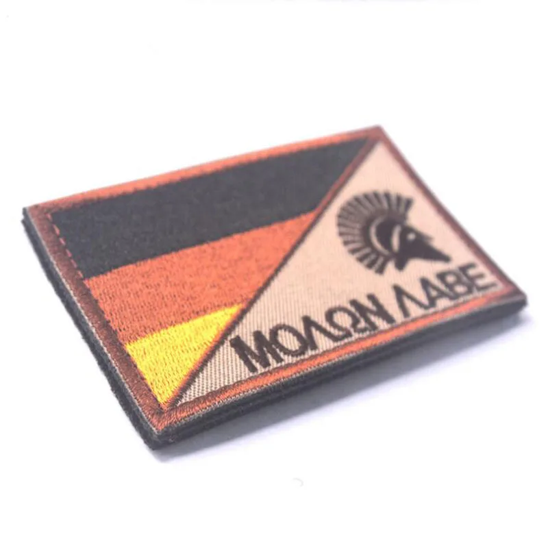 3d Новый/Винтажный Немецкий флаг + Спартанский (тканевая этикетка) с вышивкой