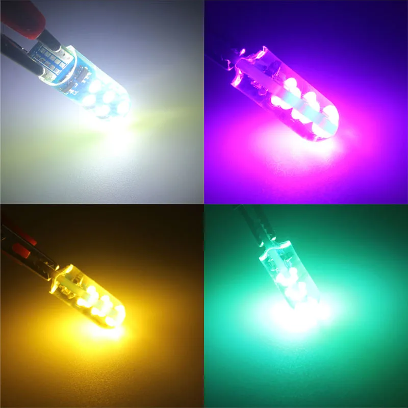 Светодиодная лампа RXZ RGB T10 W5W силиконовая лампа-стробоскоп для чтения автомобиля