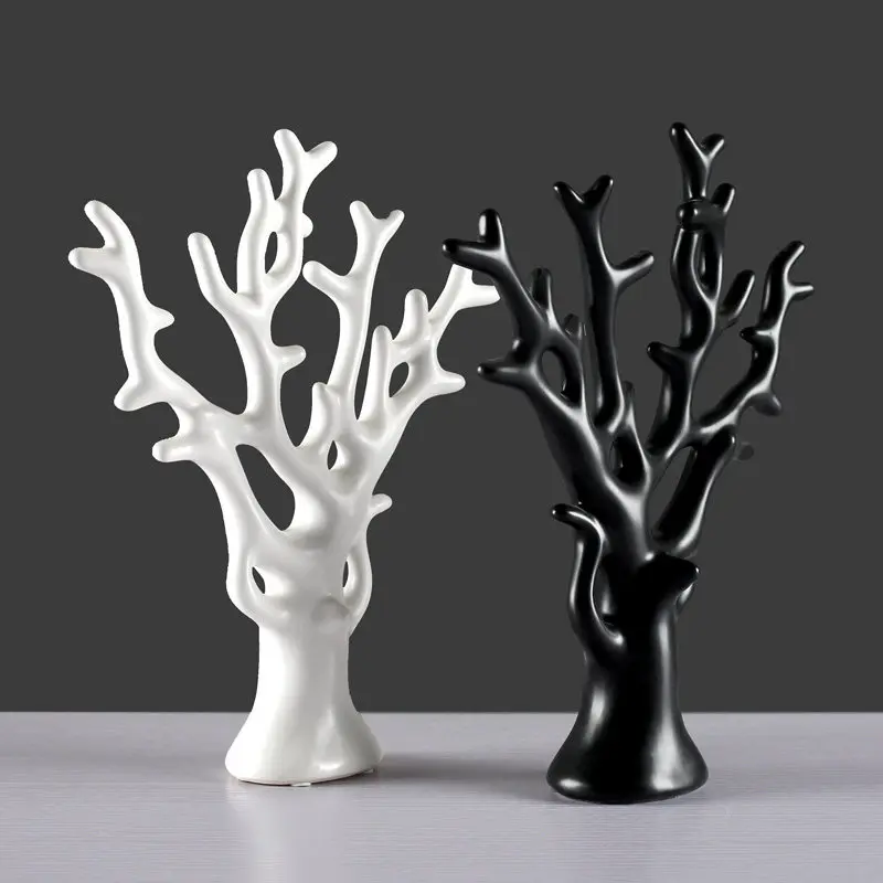 

Fengshui Colorful Ceramic Tree Figurines Crafts Home Livingroom Table Furnishing Decoration Office Desktop Accessories Ornaments