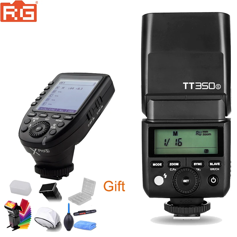 Godox TT350 GN36 2 4G TTL HSS мини Вспышка Speedlite + XPro X Flash передатчик триггерный комплект для