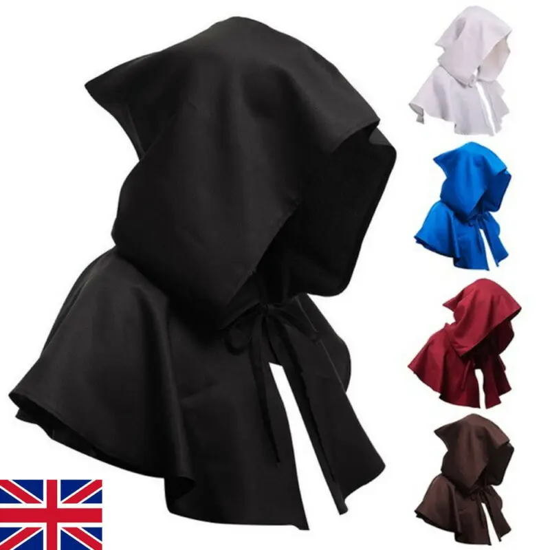 Короткая накидка с капюшоном для Хэллоуина средневековая колдуна костюм