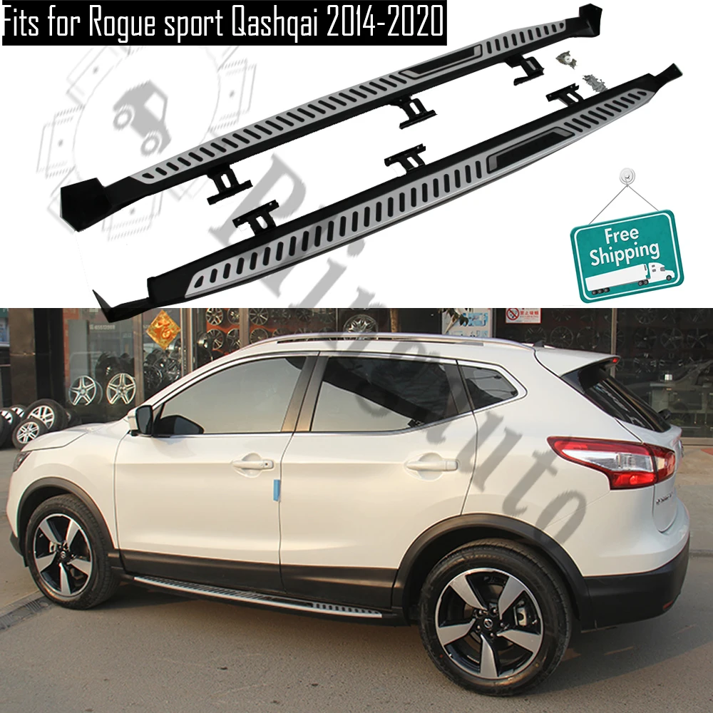 

Fits for Ni ssan Rogue Sport Qashqai 2014-2020 2Pcs left right running board side steps nerf bar car pedal side stairs