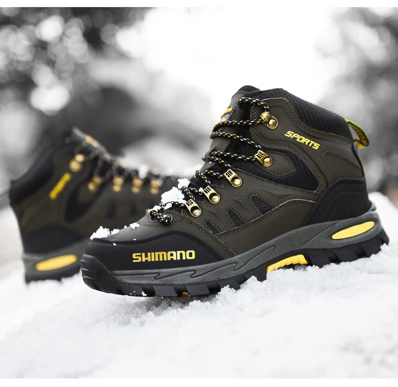 

Мужская зимняя обувь для рыбалки Shimano, уличные спортивные бархатные сохраняющие тепло ботинки, Нескользящие женские теплые ботинки большог...