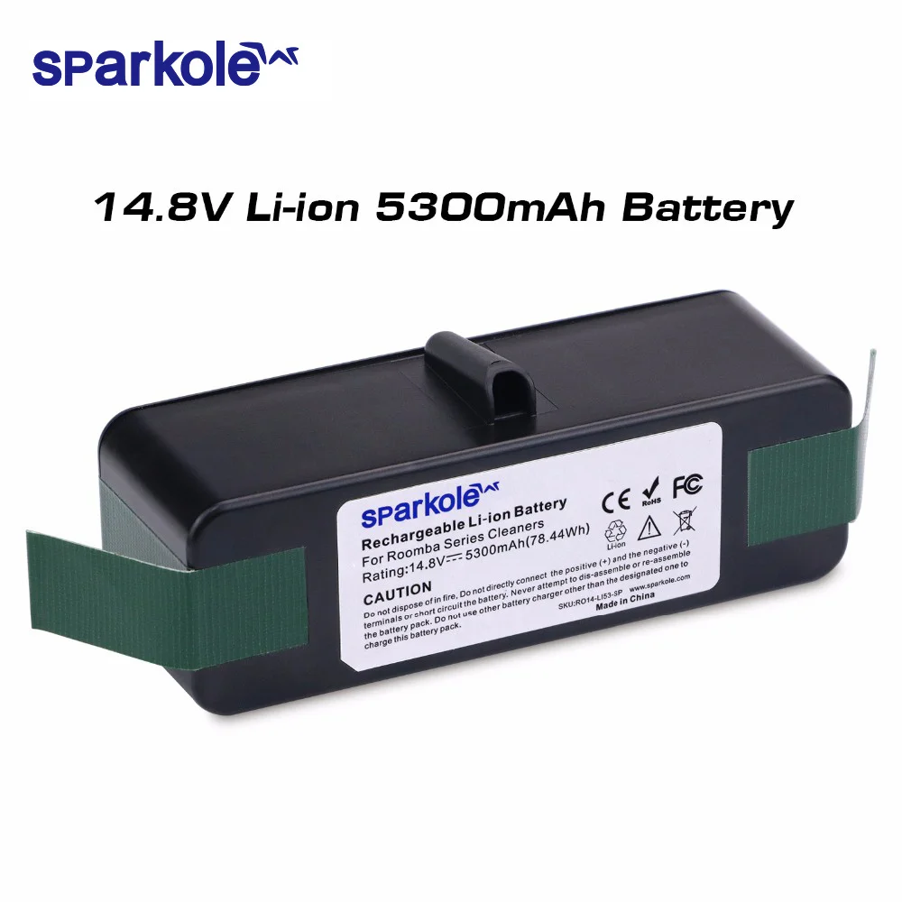 Sparkole 5300mAh 14.8V Li-ion Battery for iRobot Roomba 500 600 700 800 900 Series 550 560 580 620 630 650 770 780 870 880 980