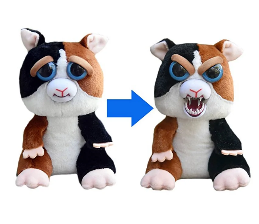 Guinea pig Growl Веселые Домашние животные, меняющие лицо, единорог, мягкие игрушки для детей, плюшевый дракон, сердитые животные, кукла панда - Цвет: Guinea pig Growl