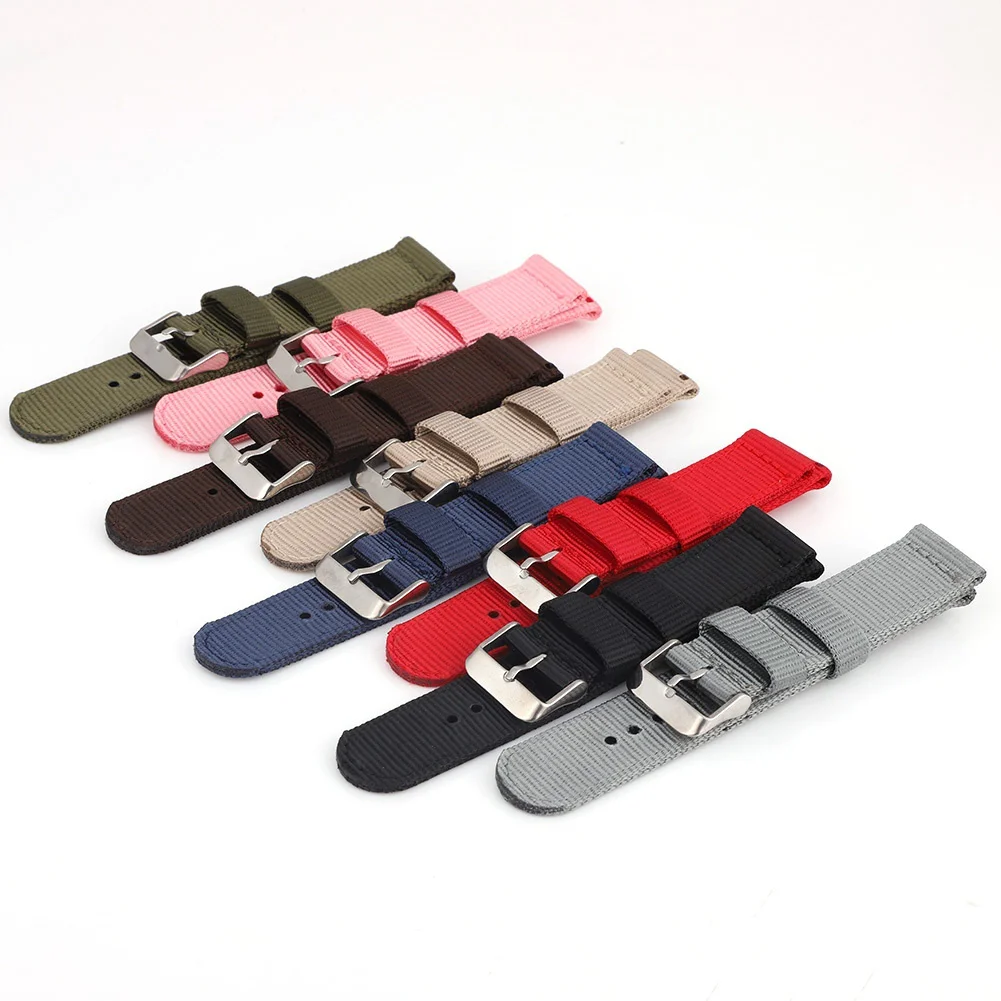 Ремешок для часов, одноцветные нейлоновые сетчатые Ремешки для наручных часов для женщин и мужчин, черные спортивные часы, аксессуары для ремня, Relojes Hombre, 18 мм, 20 мм, 22 мм, 24 мм, Canva