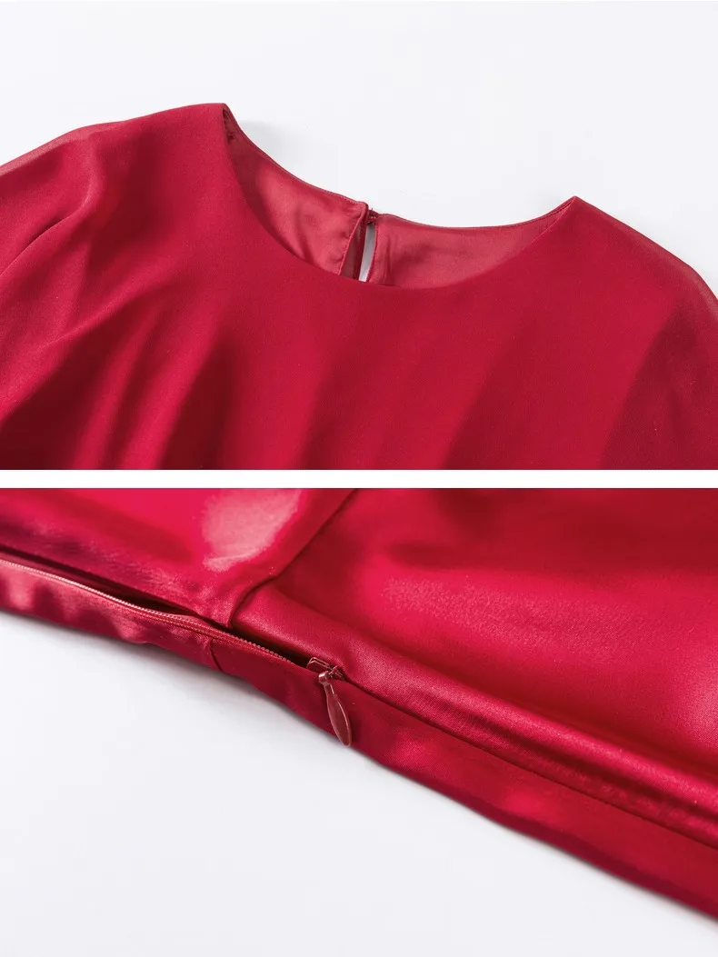 

2021 Spring Summer New Arrival Luxury Fashion Soft Long Red Dress Woman Chic Design