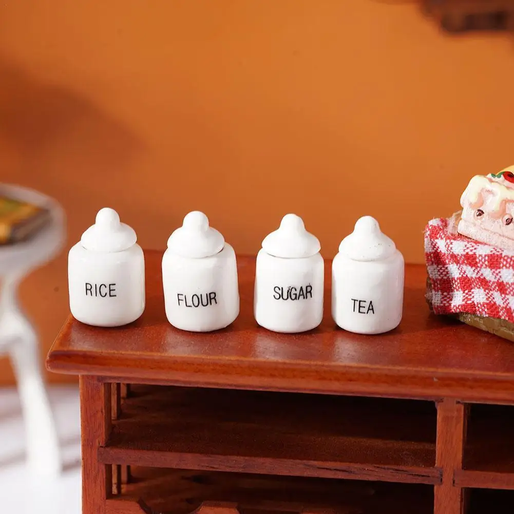 

Seasoning Jar Kitchen Toy Home Decor 1:12 Dollhouse model Miniature simulation Jar Ceramics house Q5W0