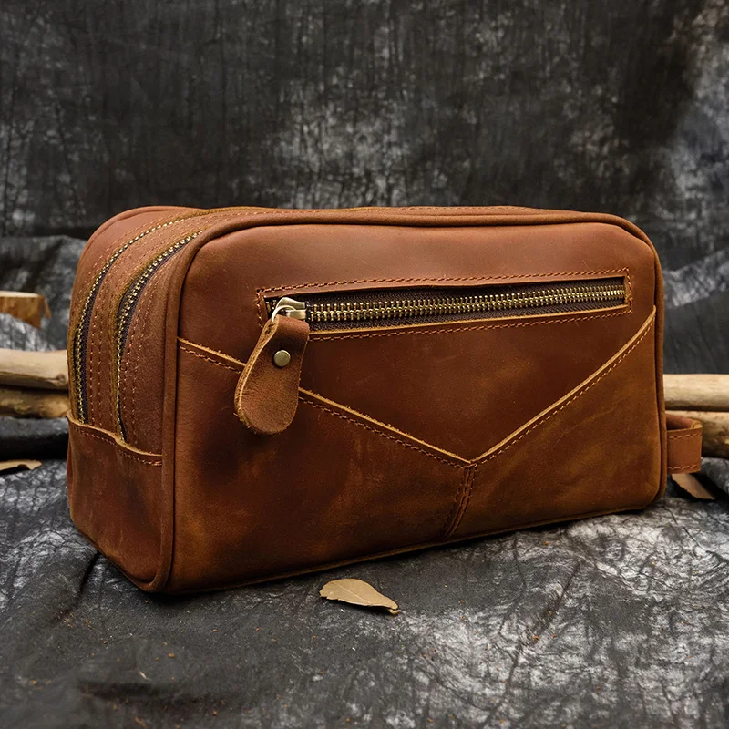 Деловая моющаяся сумка MAHEU из натуральной кожи клатч для хранения сумочка рук Crazy