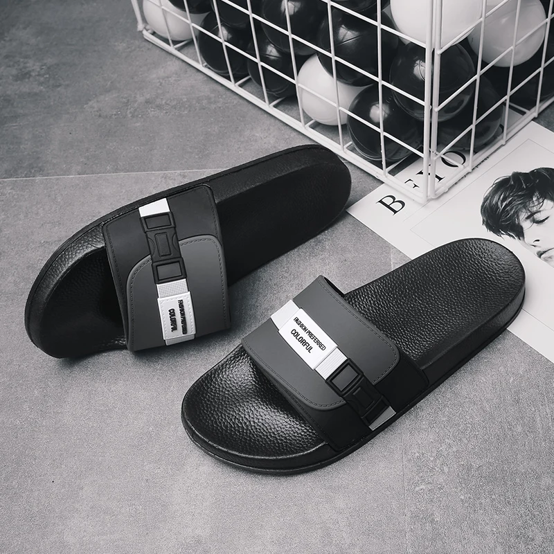 

Hot Brand Shoes For Men Unisex Slippers Mens Shoes Mixed Color Summer Sandals Men Anti-Slip Men Slides Buckle House Slipers