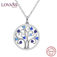 lovans fashion womens neck chain jewelry 925 sterling silver tree of life pendant with chain necklace silver chain vintage