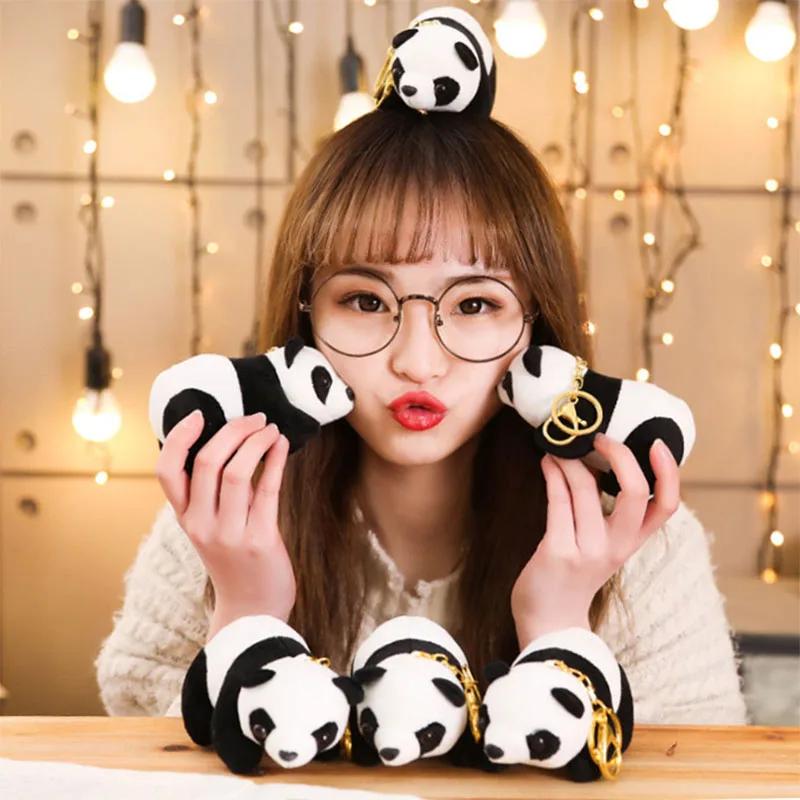 

Милая имитация панды, мягкие игрушки для детей, кукла, подвеска, игрушки для девочек из ПП хлопка, кукла, подарки