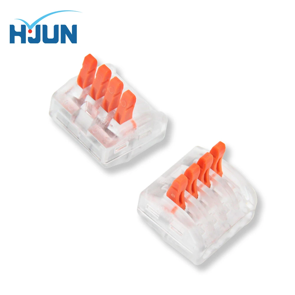 

HJUN Mini Fast Transparent Wire Cable Connectors Universal Wiring Connectors ush-in Terminal Block Electrical Combination