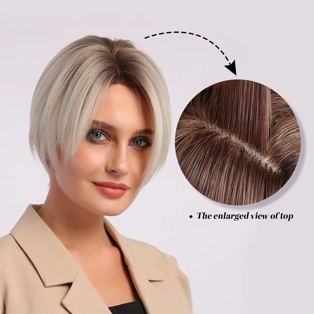 Короткие прямые парики GEMMA Bob для женщин натуральные синтетические волосы с