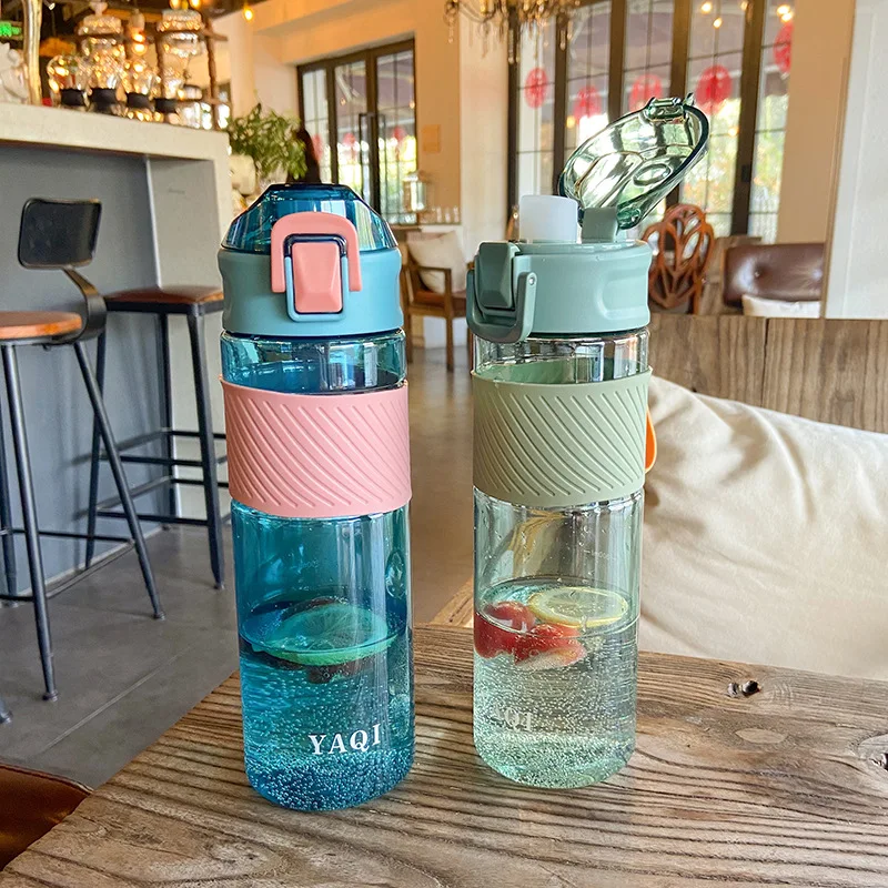 750ml прозрачный силиконовый чехол с защитой от ожогов прямой пластиковая кружка