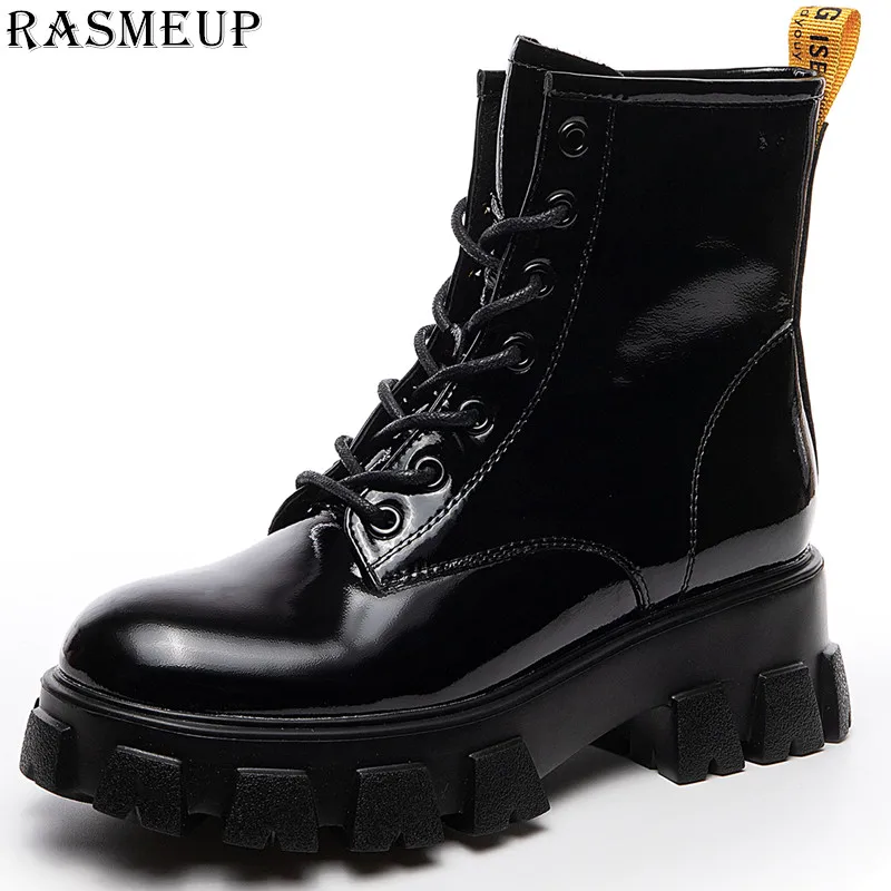 RASMEUP/Женские Ботинки martin из натуральной кожи на платформе коллекция 2019 года