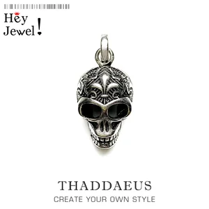 Кулон череп скелет, 2019, зимняя бижутерия, европейская бижутерия, аксессуары из стерлингового серебра 925 пробы, подарок для женщин, повстанцев, мужчин