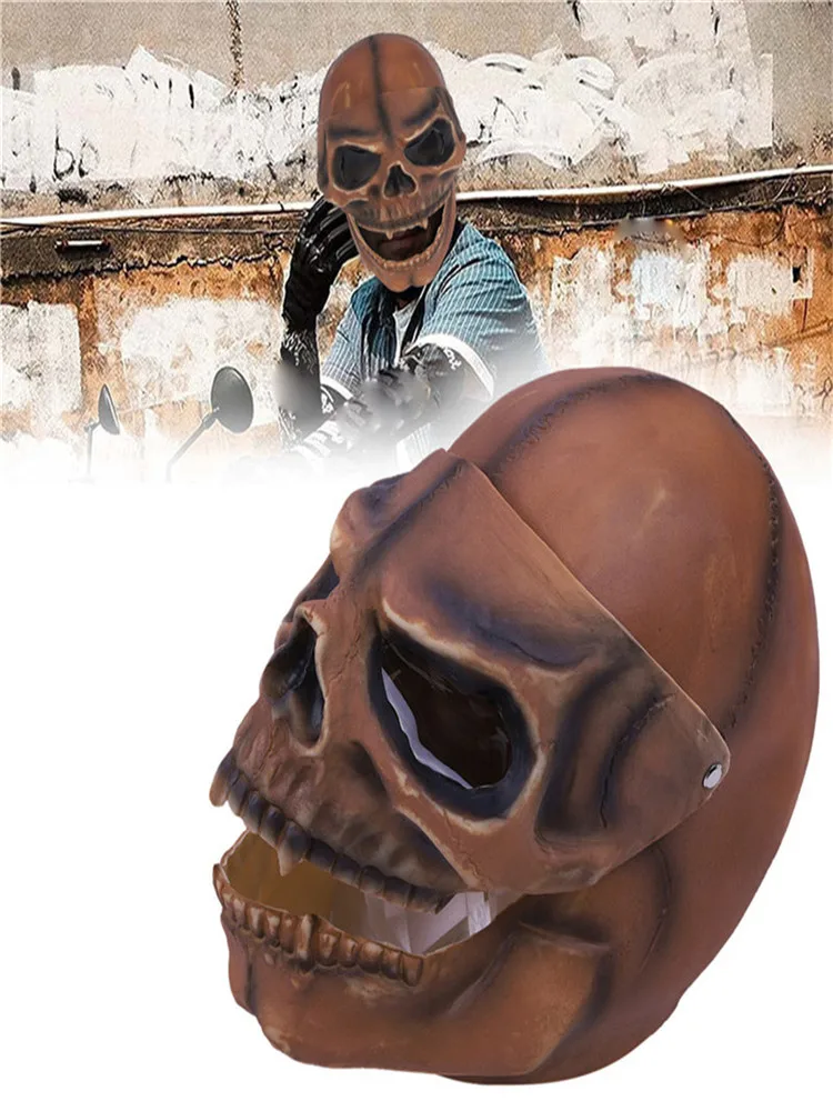 Skull Skeleton Visor Flip Up Motorcycle Helmet Cool Mask Motocross For Halloween Riding #40 | Игрушки и хобби