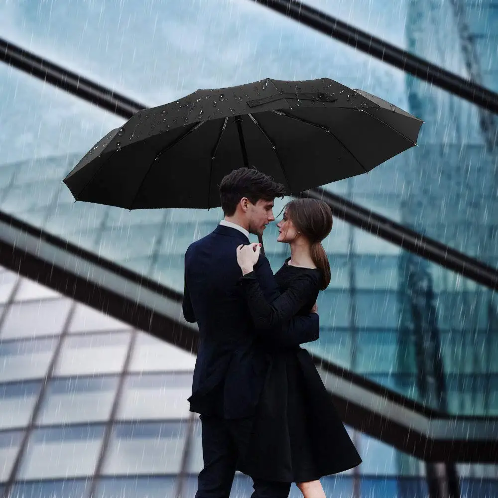 12 ребер ветрозащитный дорожный Зонт навес Удлиненная ручка с автоматической