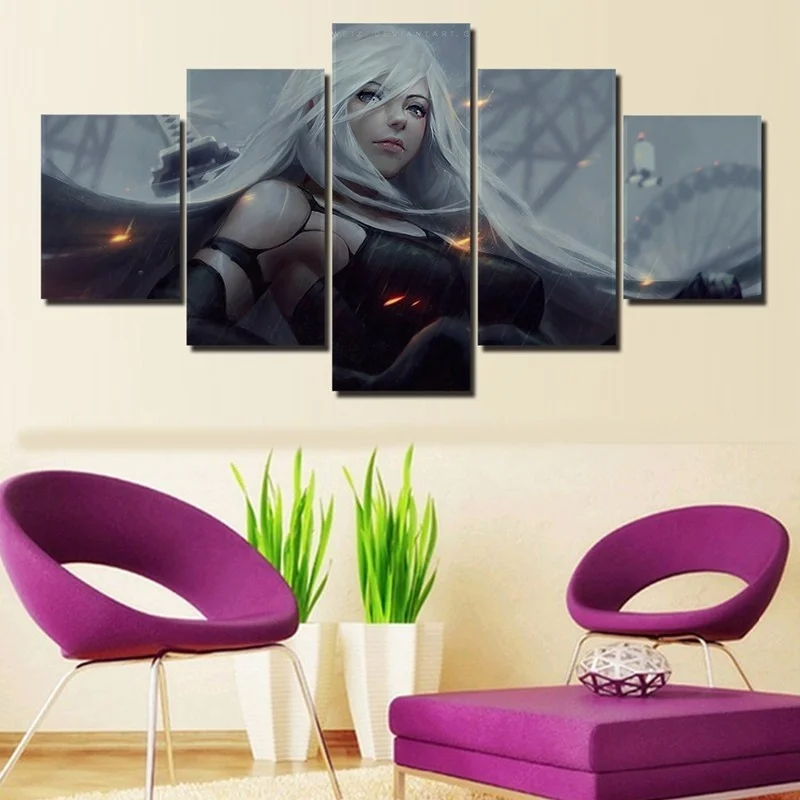 

Prints Pictures Home Wall Artwork Modular Poster 5 Panel Cartoon Characters Painting On Canvas Modern Living Room Decor Framed