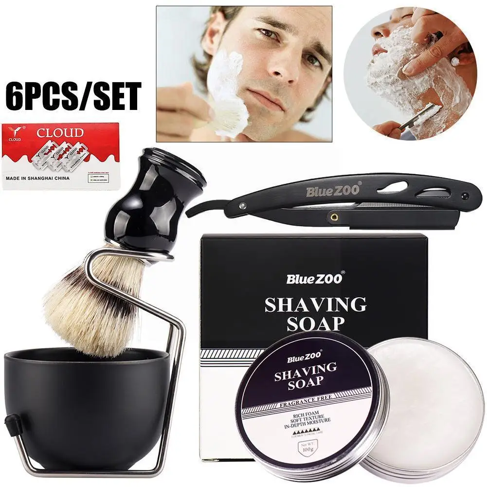 

1 набор профессиональных мужских кистей для бороды, подставка для бритья, бритвенная щетка для усов, для лица M8D3