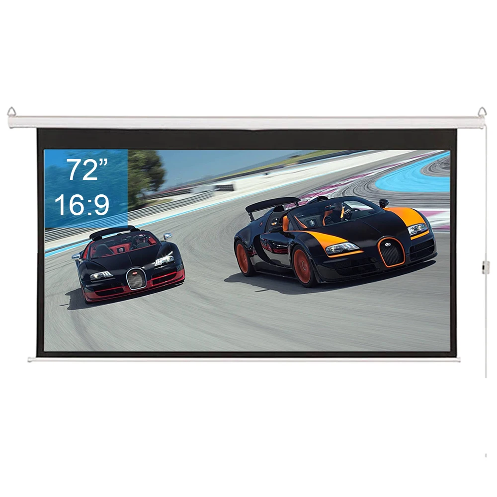 72 дюймов 16:9 Настенный матовый белый тканевый стекловолокно Электрический