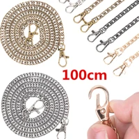 1pcs 100120cm handbag metal chains handbag handles bag parts accessories diy purse chain with buckles shoulder bags straps