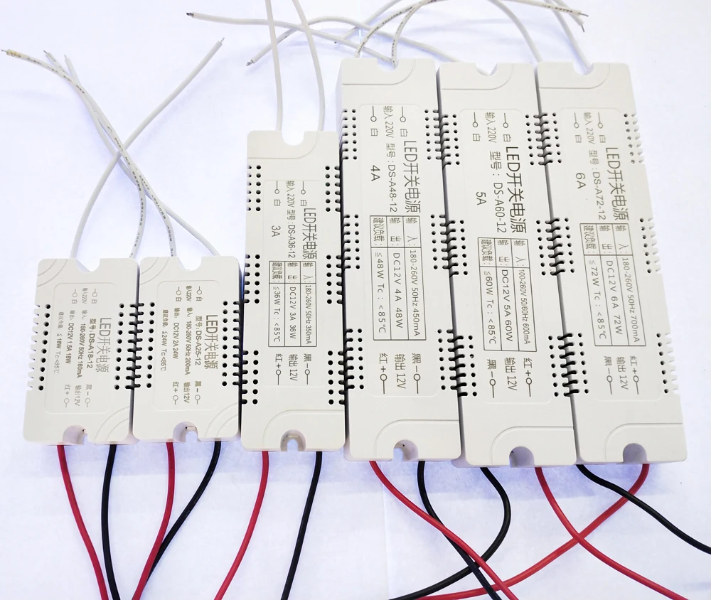 Светодиодный трансформаторы AC220V для DC12V 18 Вт 36 48 72 Высокое качество светодиодный
