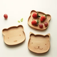creative wooden tray plate for food wood dish cat bear cute animal tableware fit for dessert bread tea tray fruit snack decor